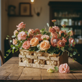 Coffee Carrier - vintage blush floral