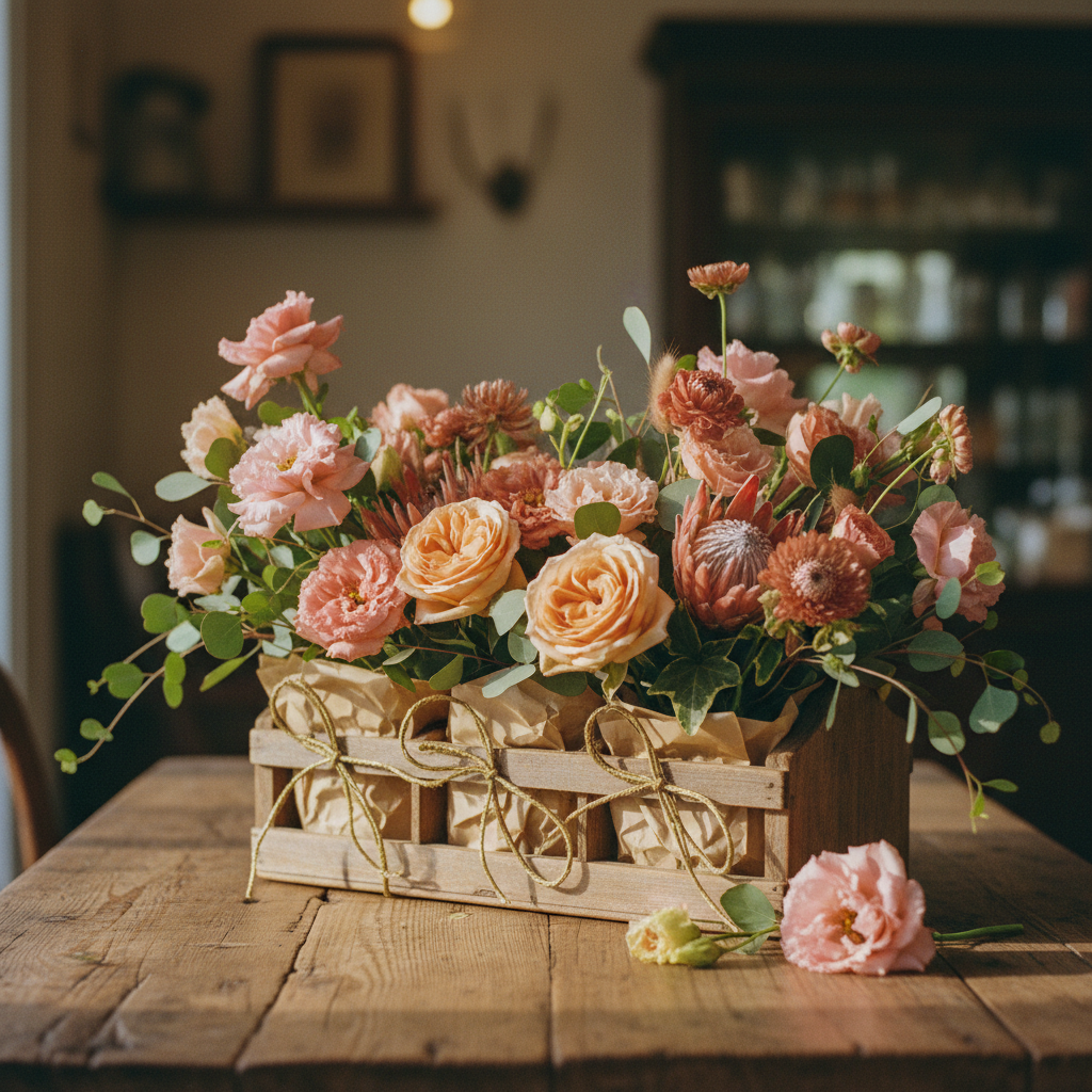 Coffee Carrier - vintage blush floral