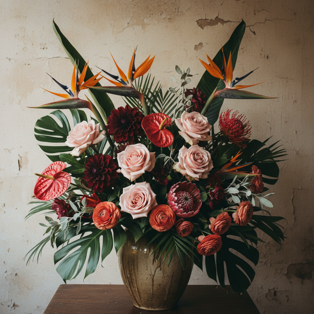 The Statement - large floral arrangement with tropicals